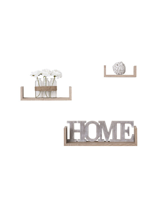 Natural Wall Shelves (3 Pieces) 22x10x7cm