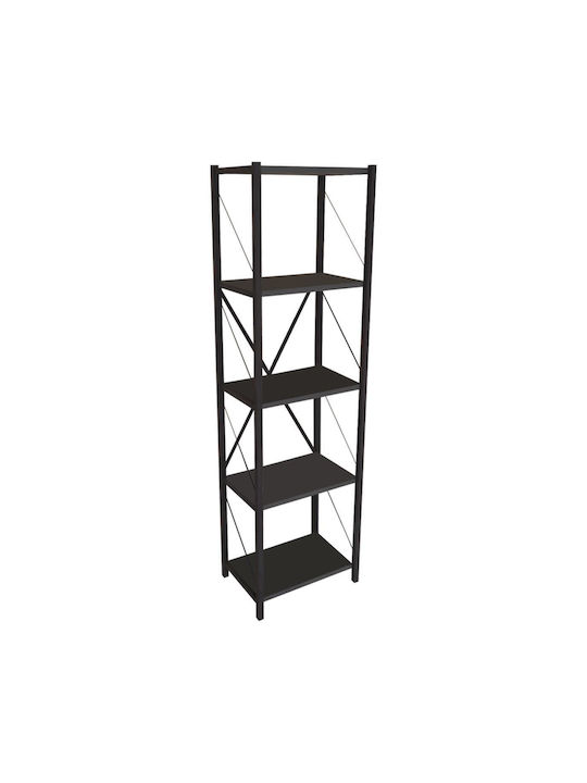 Bookcase Glase Charcoal-Black 40x30x150cm