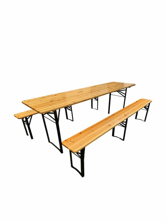 Masă de Exterior Metalică Maro 177x60x75cm