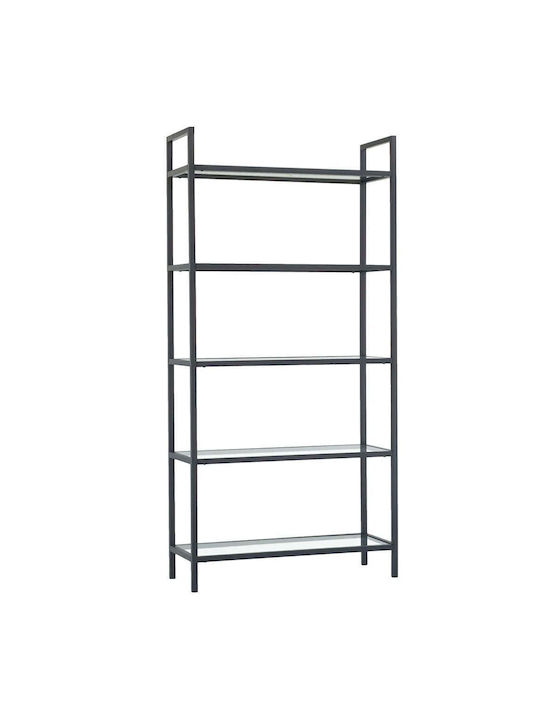Bücherregal Schwarz 80x30x165cm