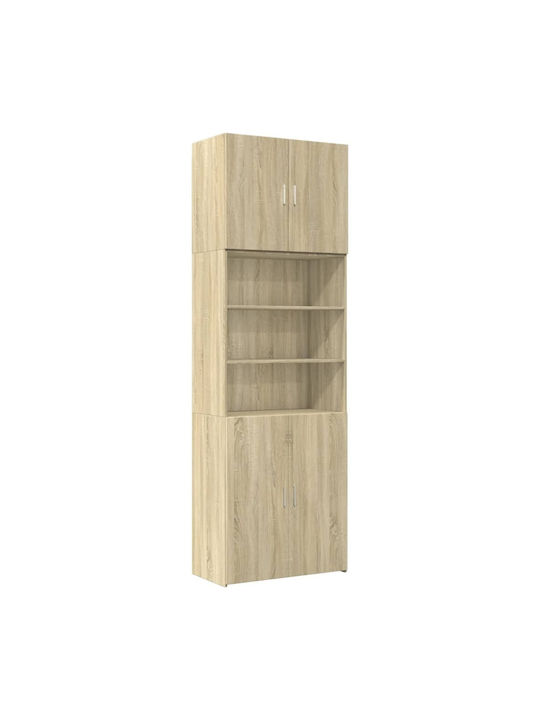 Wohnzimmer Nische aus Spanplatte Eiche 80x42.5x249cm