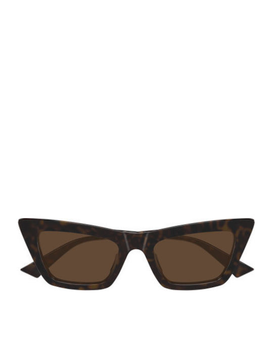 Bottega Veneta Unisex Sunglasses with Brown Horn-Rimmed Frame and Brown Lenses BV1446S 002