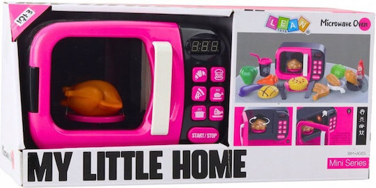 Microwave Toy Kids Food 360 Rotation Lights Sounds Pink