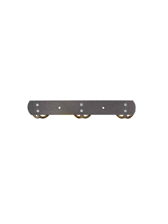 Agățător De Perete Metalic Cu 3 Compartimente Auriu 24.5x5cm