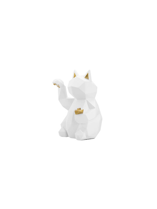 Techkidz Interior Decoration Model Lucky Cat Modernized Version Maneki-neko White