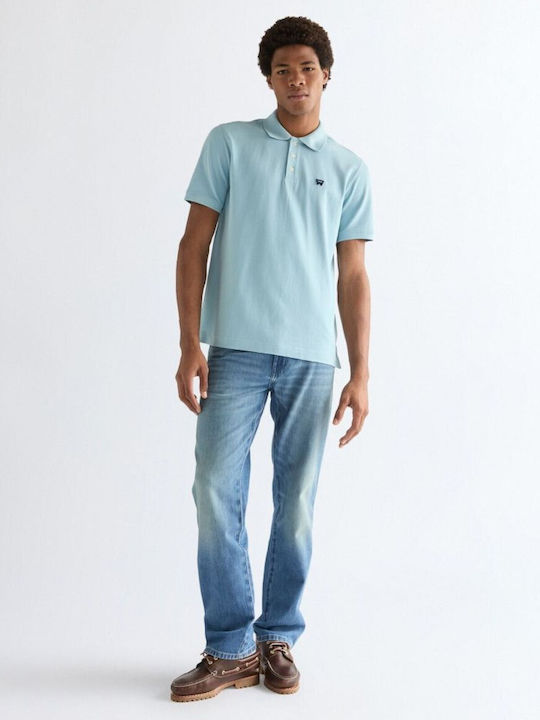 Polo Bluza Tricou Cu Mânecă Scurtă Albastru Deschis