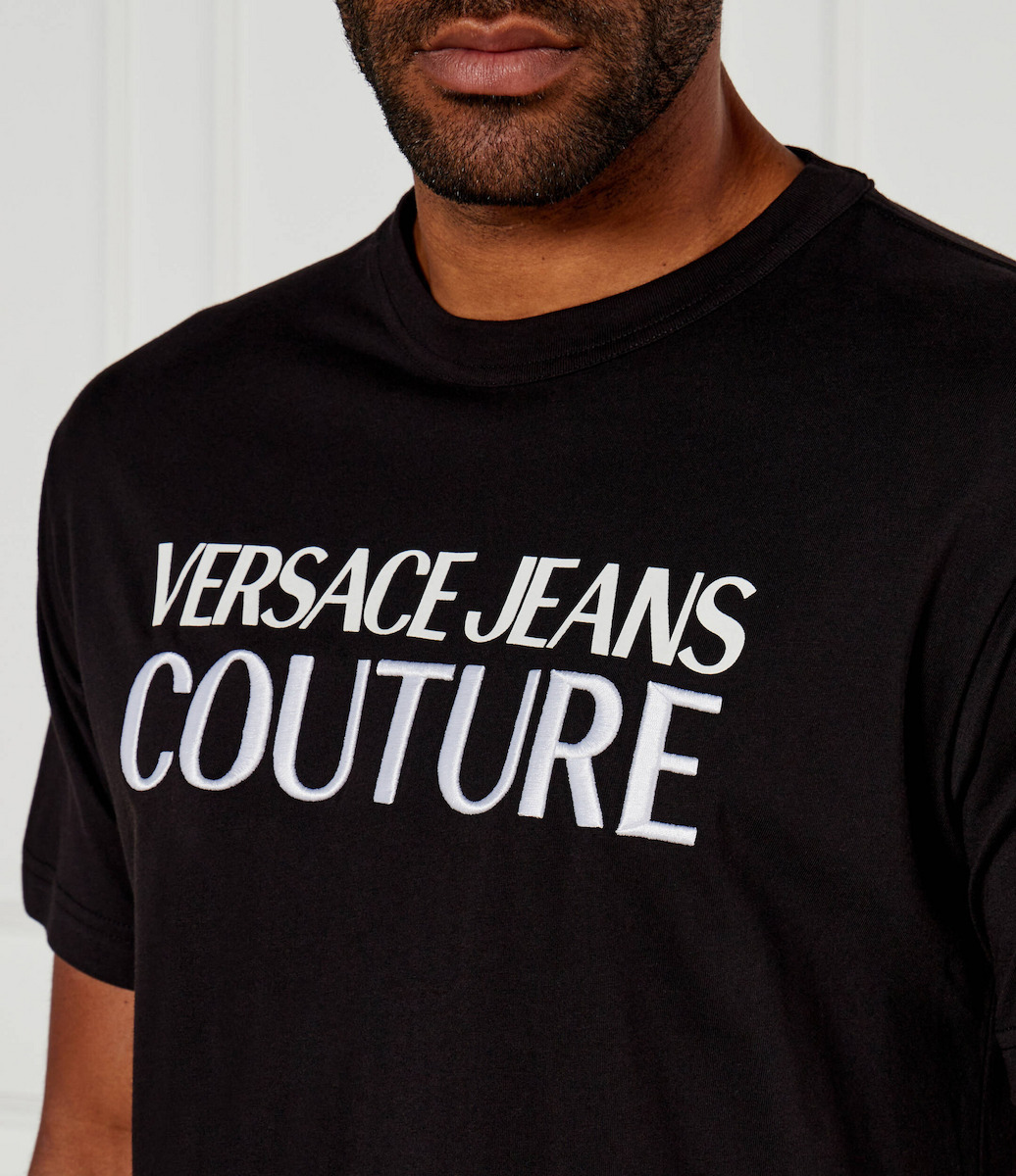 Versace Bluza Tricou Cu Mânecă Scurtă Neagră 80GAHT01CJ00T-899