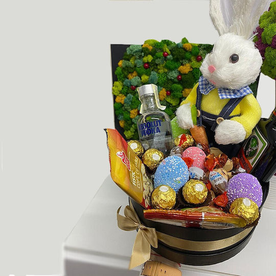 Oster Geschenkbox Hase Deluxe Jagermeister Absolut Vodka Ferrero Rocher Kinder Süßigkeiten Plüschhase