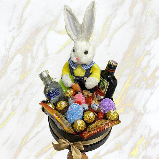 Oster Geschenkbox Hase Deluxe Jagermeister Absolut Vodka Ferrero Rocher Kinder Süßigkeiten Plüschhase
