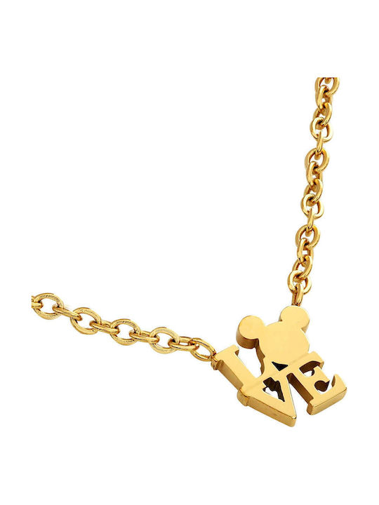 Disney Necklace From Gold Plated Steel