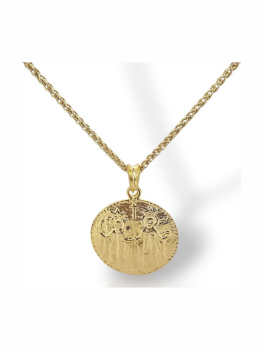 Mentzos Necklace Constantine Talisman Made Of Gold Plated Silver