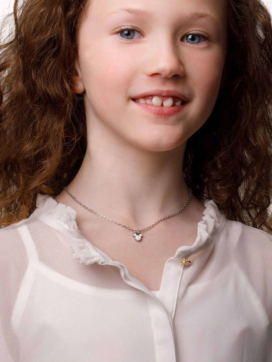 Disney Necklace Made of Steel with Zircon