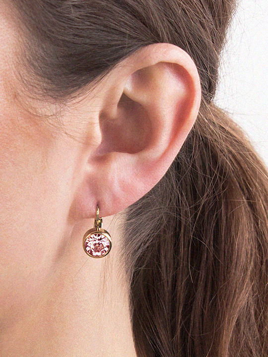 Dyrberg/Kern Dangle Earrings Made of Gold Plated Steel Pink