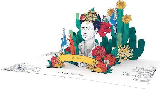 Origamo Card Greeting Card Emerging Baddies Frida Kahlo 18.5x14cm Kirigami
