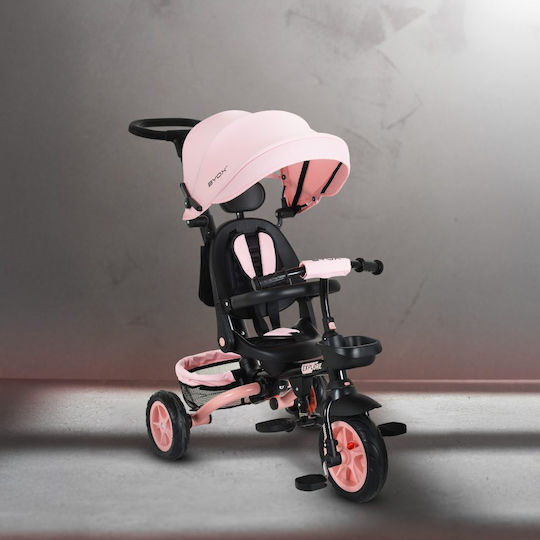 Byox Entdecke Klappbares Kinderdreirad mit Elterngriff für 12 Monate Rosa