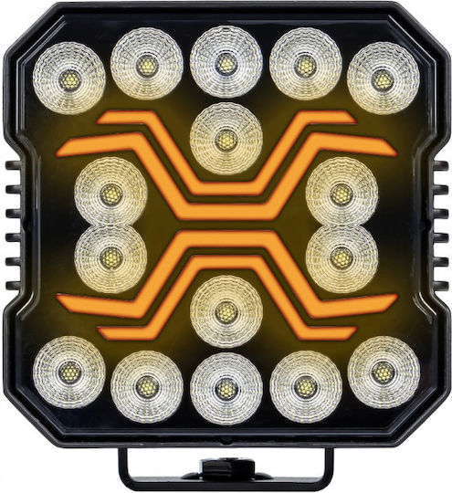 Kamar Квадратен Фар За Автомобил LED 12 / 24V 60W 10см С Бял Светлинен Цвят 1 Брой