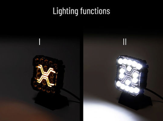 Kamar Квадратен Фар За Автомобил LED 12 / 24V 60W 10см С Бял Светлинен Цвят 1 Брой