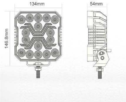 Kamar Квадратен Фар За Автомобил LED 12 / 24V 60W 10см С Бял Светлинен Цвят 1 Брой