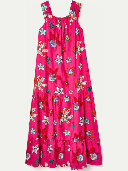 Summer Maxi Dress with Ruffles Multicolour
