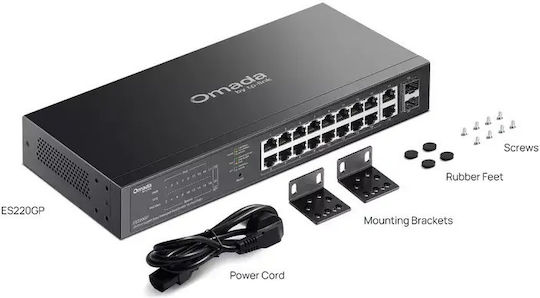 TP-LINK Omada ES220GP Managed PoE+ Switch με 18 Θύρες Gigabit (1Gbps) Ethernet και 2 SFP Θύρες