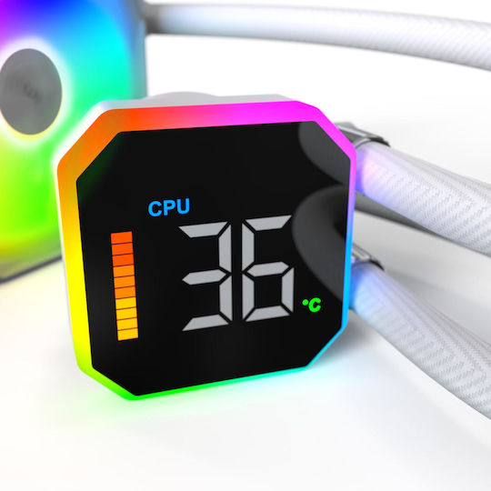 Montech HyperFlow Digital 360 Υδρόψυξη AIO CPU με 3 Ανεμιστήρες 120mm και ARGB Φωτισμό Λευκή
