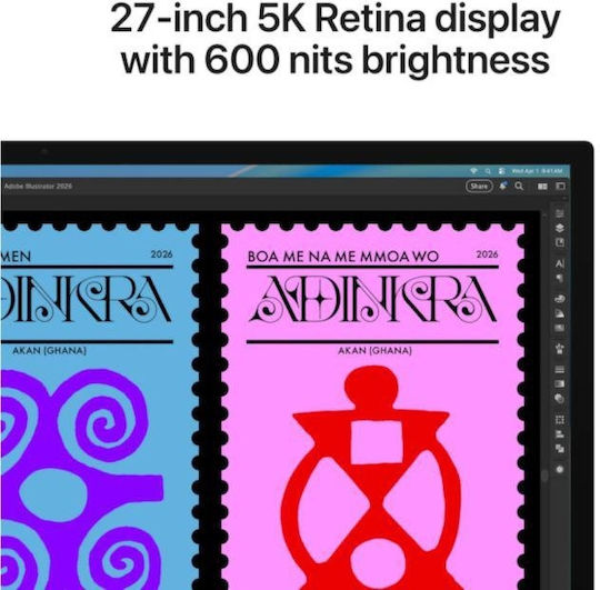 Apple Studio Display (2026) Monitor 27" 5120x2880 Λευκό Standard Glass Tilt Adjustable Stand