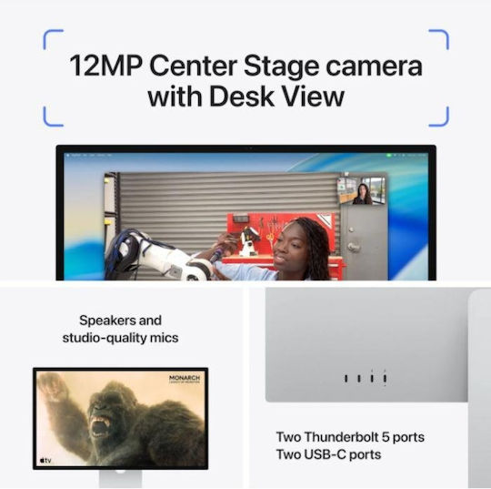 Apple Studio Display (2026) Monitor 27" 5120x2880 Λευκό Standard Glass Tilt Adjustable Stand