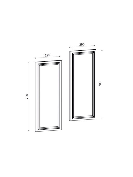 UnicUtil Wandspiegel mit Braune Rahmen 70x29.5cm