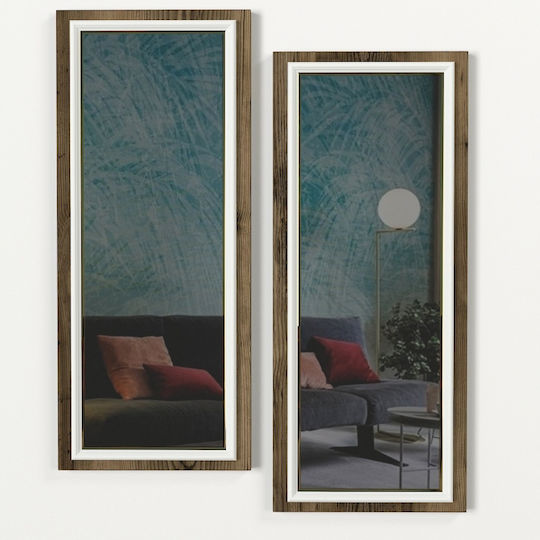 UnicUtil Καθρέπτης Τοίχου με Καφέ Πλαίσιο 70x29.5cm