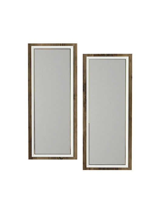 UnicUtil Wandspiegel mit Braune Rahmen 70x29.5cm