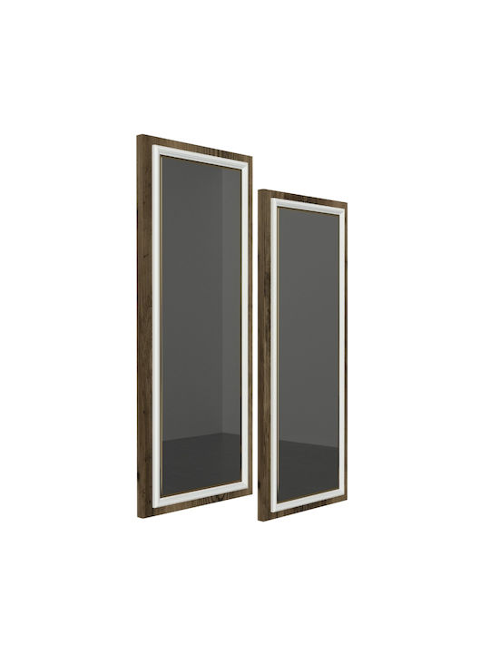 UnicUtil Wandspiegel mit Braune Rahmen 70x29.5cm