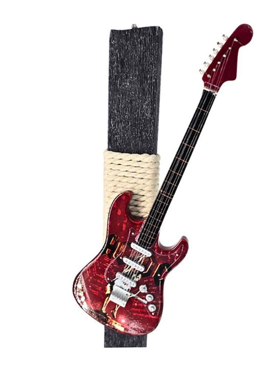 Handmade Scented Candle Boy Electric Guitar Red Acdc