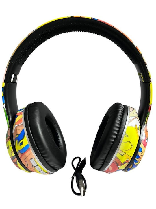 Λαμπάδα Ασύρματα Gaming Over Ear Ακουστικά Bluetooth Led Φωτισμό Graffiti Κίτρινο Λαμπάδα Ασύρματα Gaming Over Ear Ακουστικά Bluetooth Led Φωτισμό Graffiti Κίτρινο