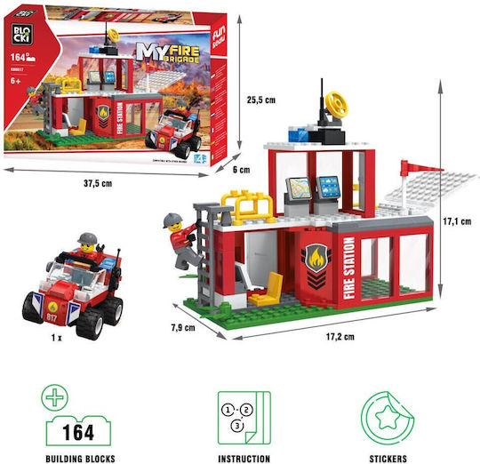 Blocki Building Blocks My Fire Brigade For 6+ Years 164 Pieces