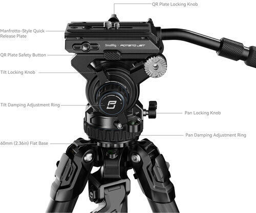 SmallRig 5755 Hydraulisches Video-Einbeinstativ X Potato Jet Tribex Carbon II