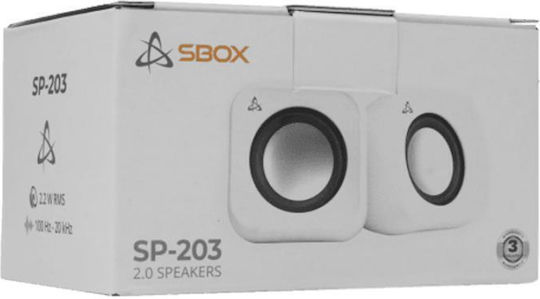 Sbox SP-203 2.0 Speakers 4.4W White