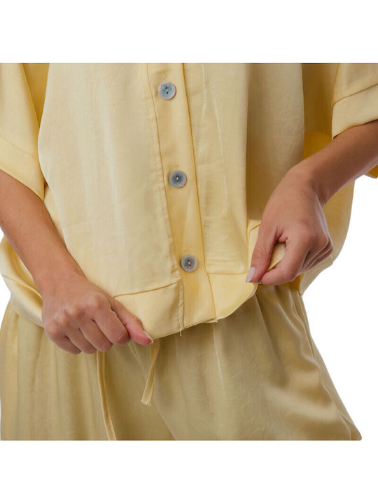 Yellow Set Wide-Leg Trousers Outerwear
