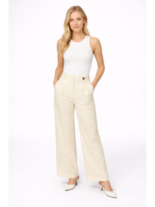 Women's Linen Pantaloons in Regular Fit Ecru SU-3560-26TR-ECRU