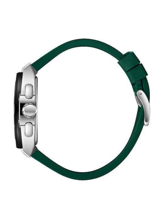 Beverly Hills Polo Club Dual Time Ανδρικό Ρολόι Μπαταρίας με Μαύρο Καουτσούκ Λουράκι