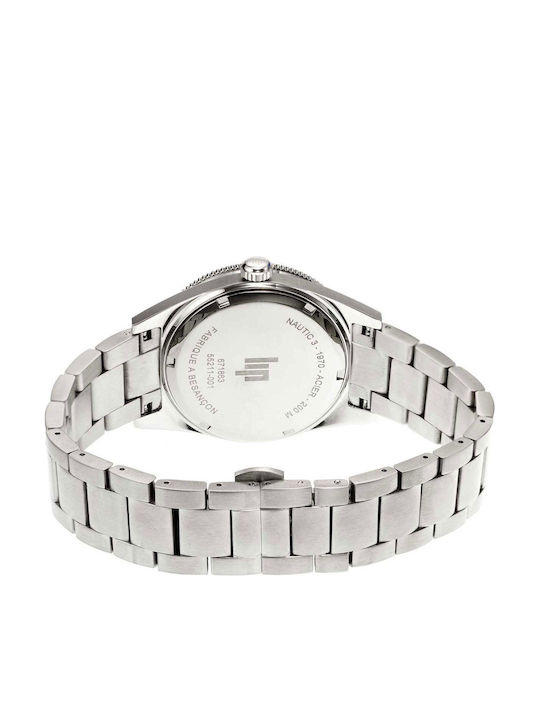 Lip Watches Men's Battery Watch with Silver Metal Bracelet