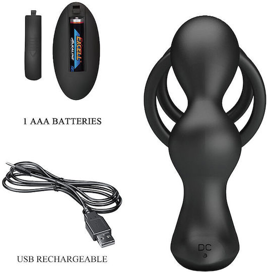 Mr Play Anal Plug mit Kabelloser Funktion und Vibration Flesh