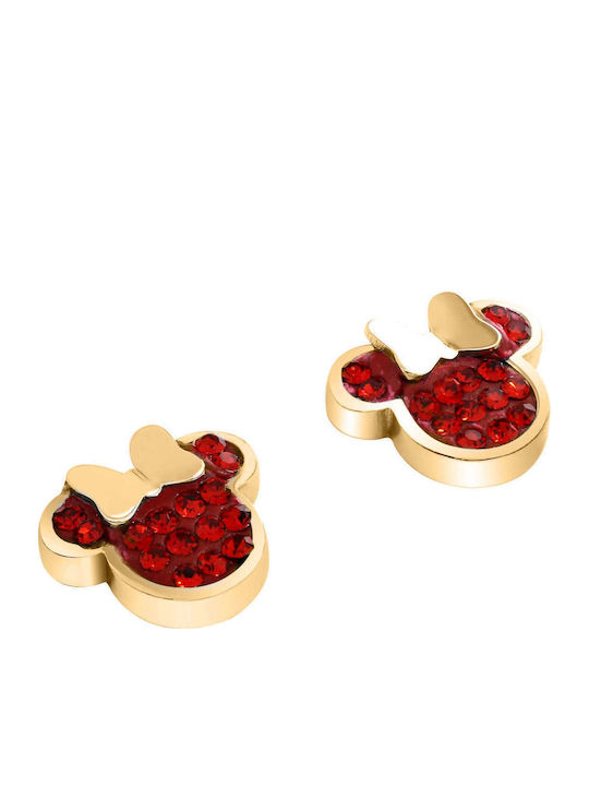 Disney Minnie Mouse Kids Stud Earrings with Stones Made of Steel