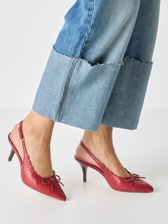 Leather Heels Red