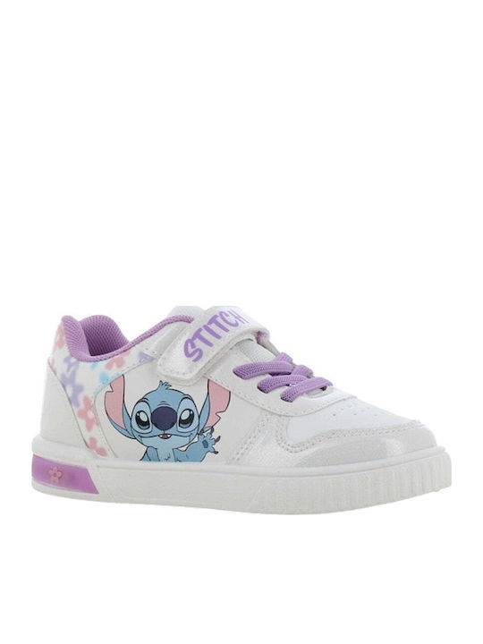 Sneaker Παιδικά Sneakers Ανατομικά με Σκρατς & Φωτάκια Λευκά