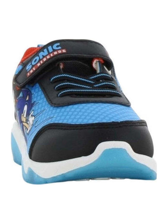 Kids Sneakers Anatomic with Hoop & Loop Closure & Lights Blue