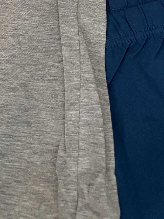 Ogham Sommer Herrenpyjama Bluse Grau Meliert