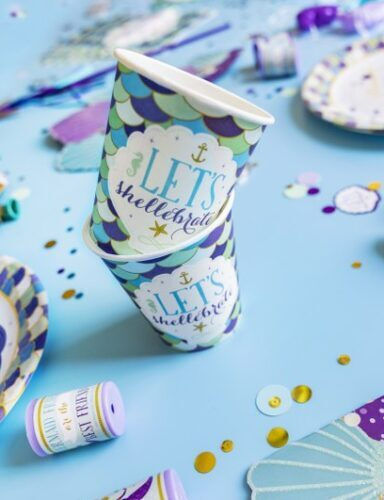 Amscan Mermaid Wishes Glass for Party 8 Pieces
