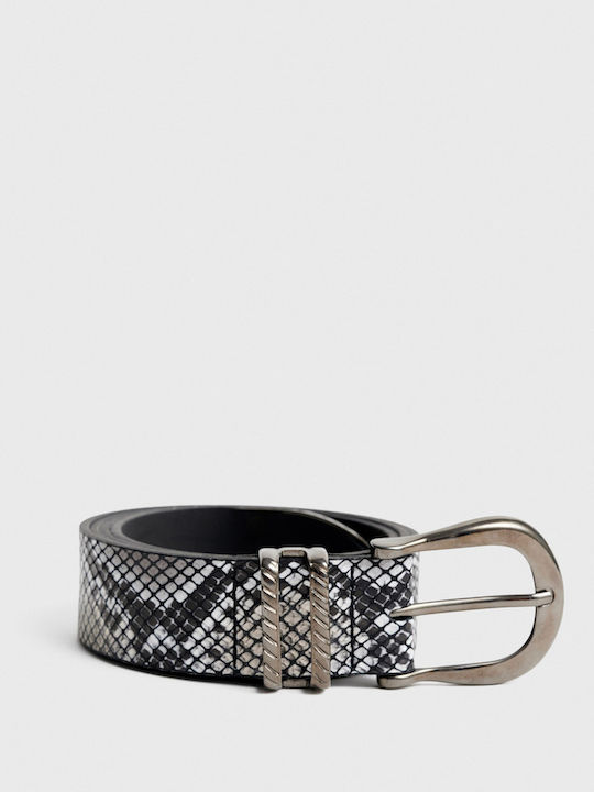 Leather Women's Belt Gray