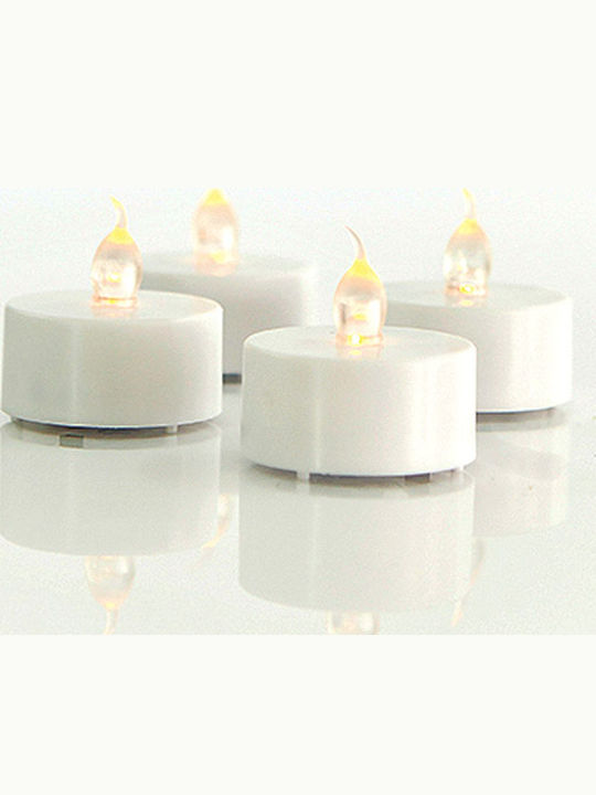 Eurolamp Christmas Plastic White Battery Candle 3.8x3.5cm 4pcs