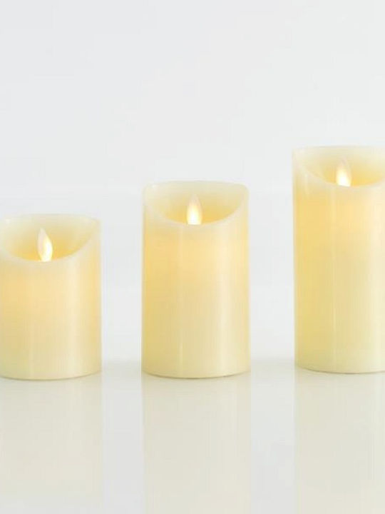 Eurolamp Christmas White Battery Candle 15x7.5cm